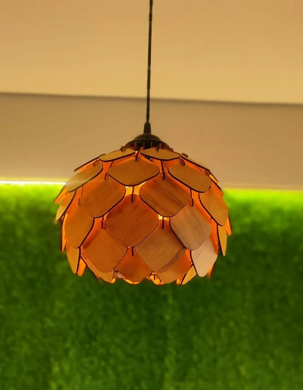 Lotus wooden hanging lamp light for home kitchen & bedroom