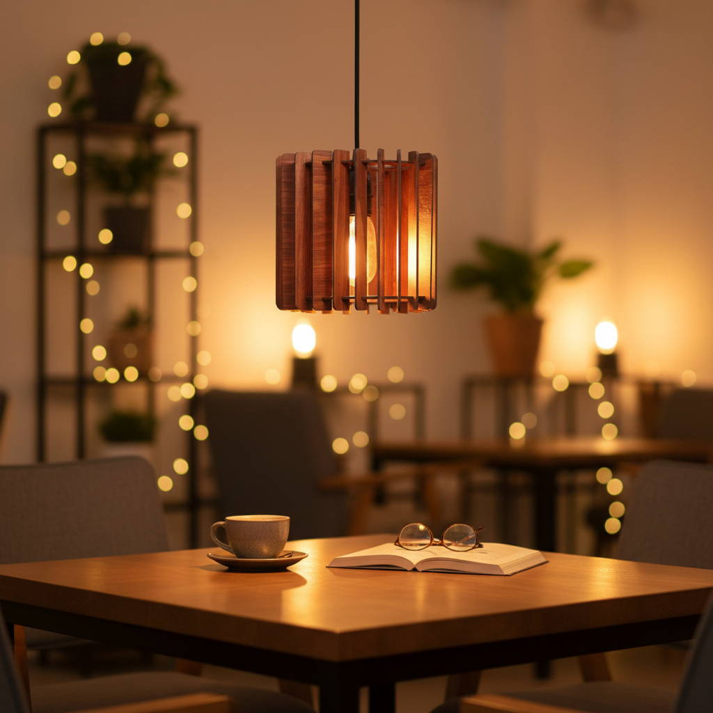 Wooden Circle Aura Pendant