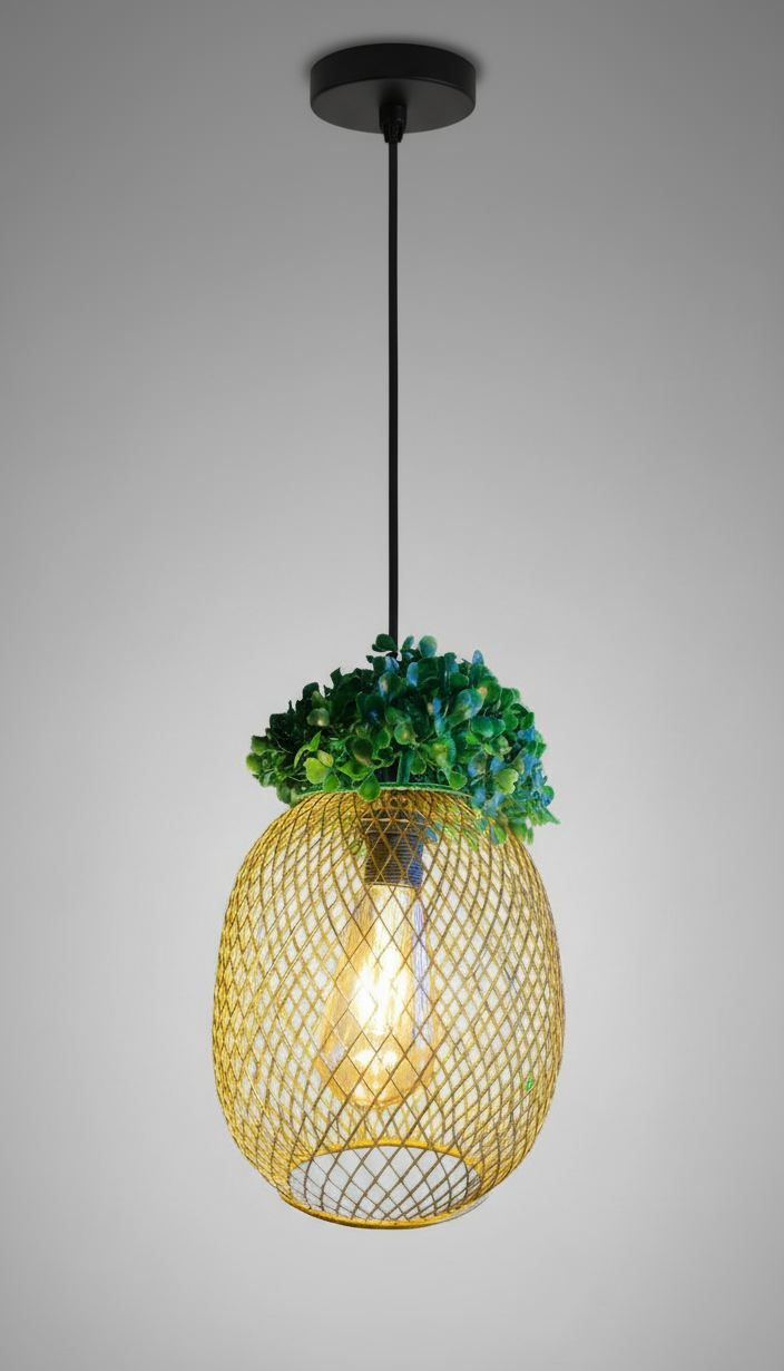Golden Pineapple Cage Lamp