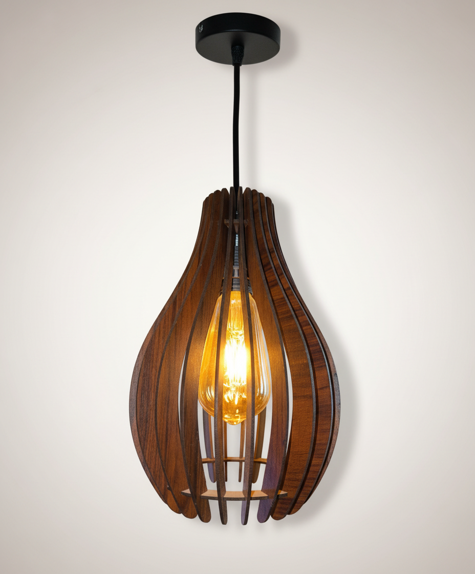 Rustic Papaya Shell Pendant