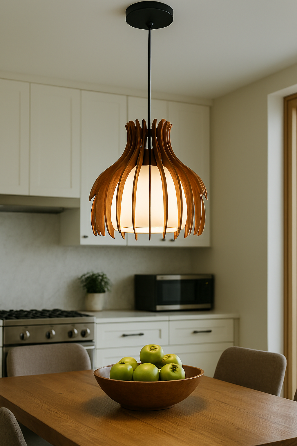 Single Nokl Wave Wood Lamp Light