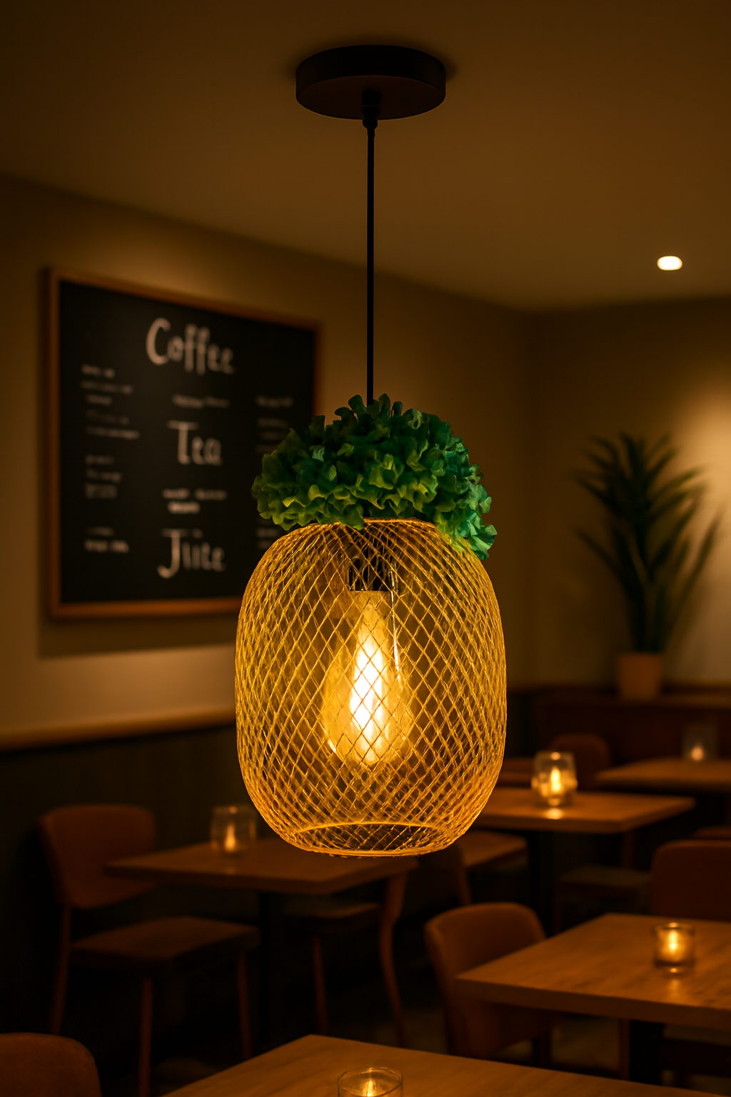 Golden Pineapple Cage Lamp