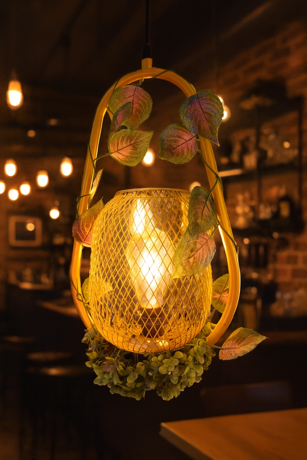 Planter Cage Glow Pendant Light