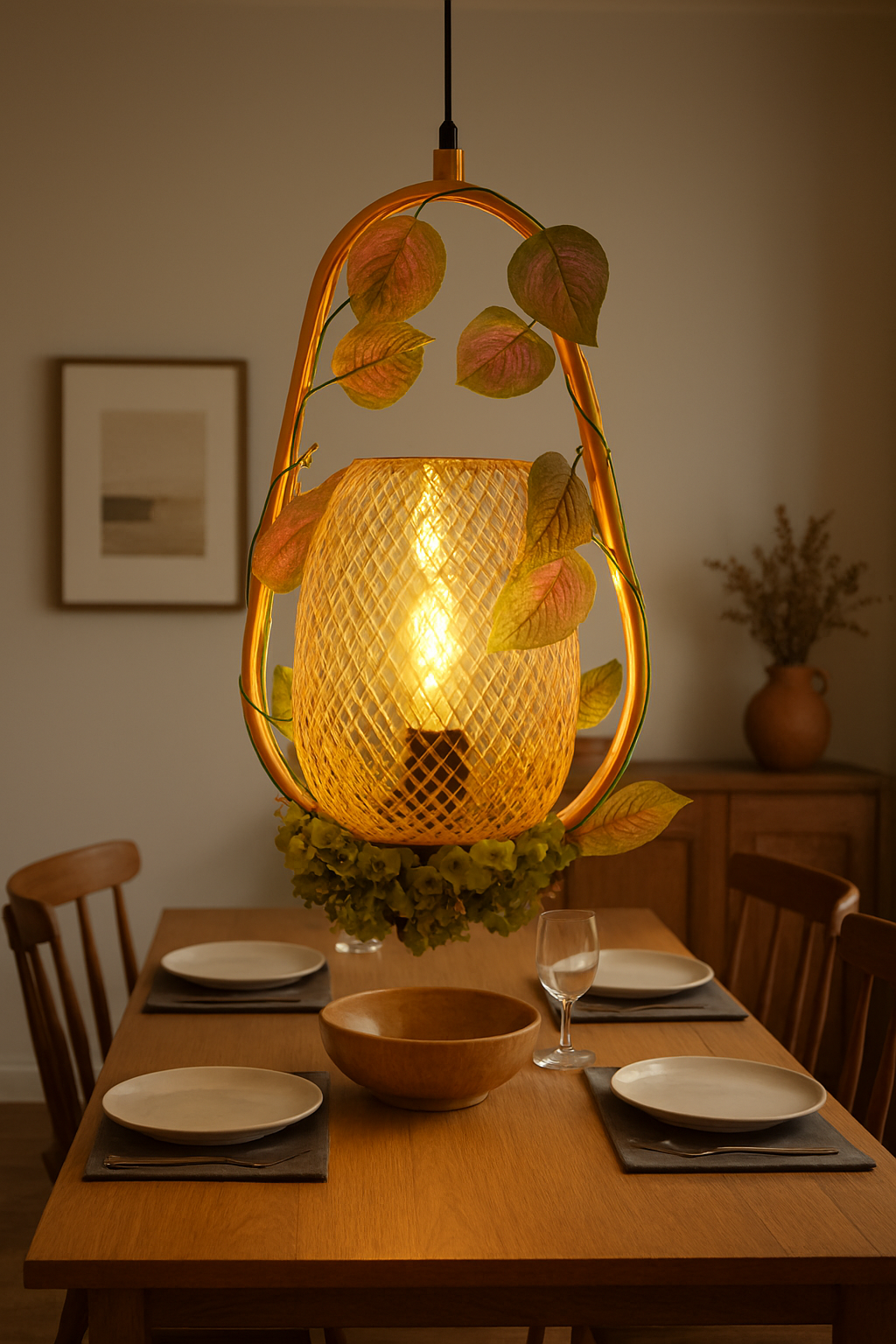 Planter Cage Glow Pendant Light