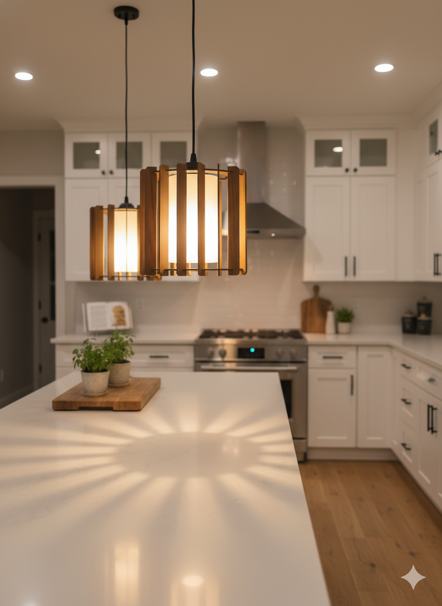 Wooden hanging light for home kitchen & cafe restaurant