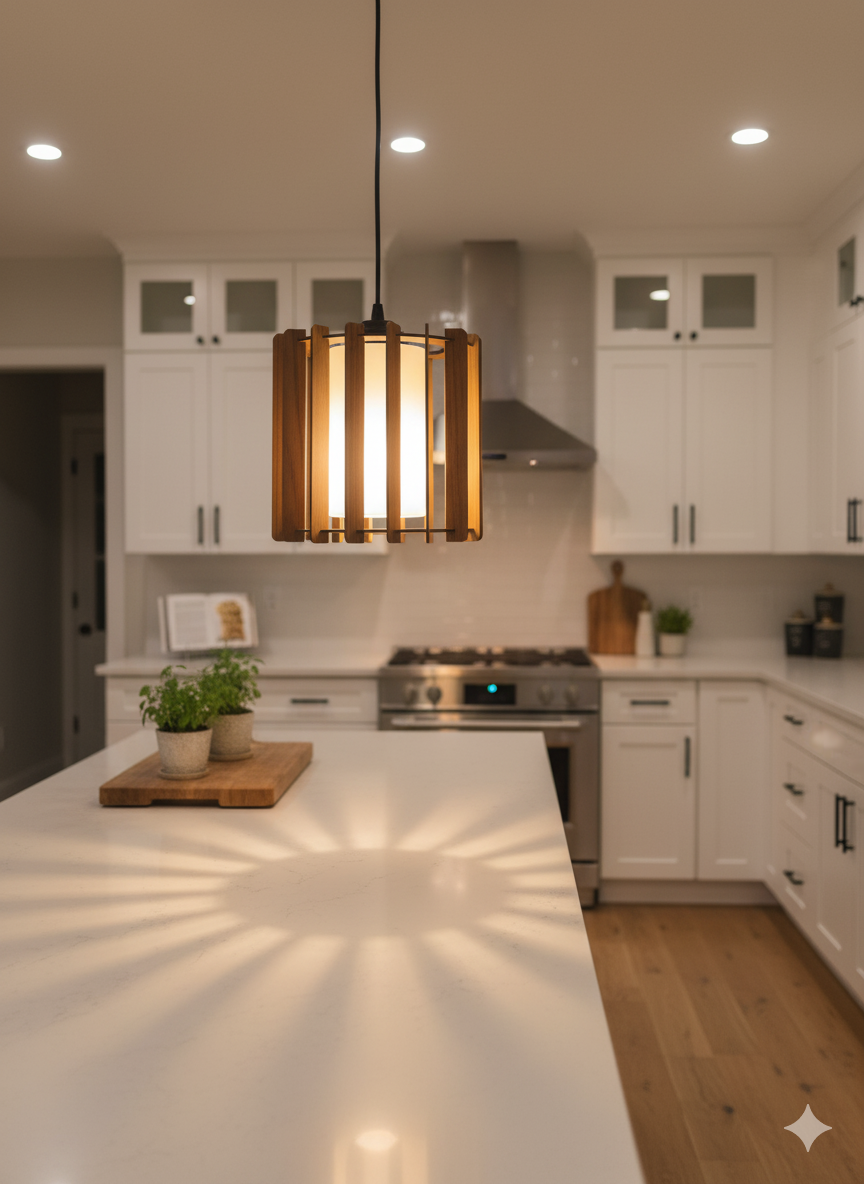 Wooden hanging light for home kitchen & cafe restaurant