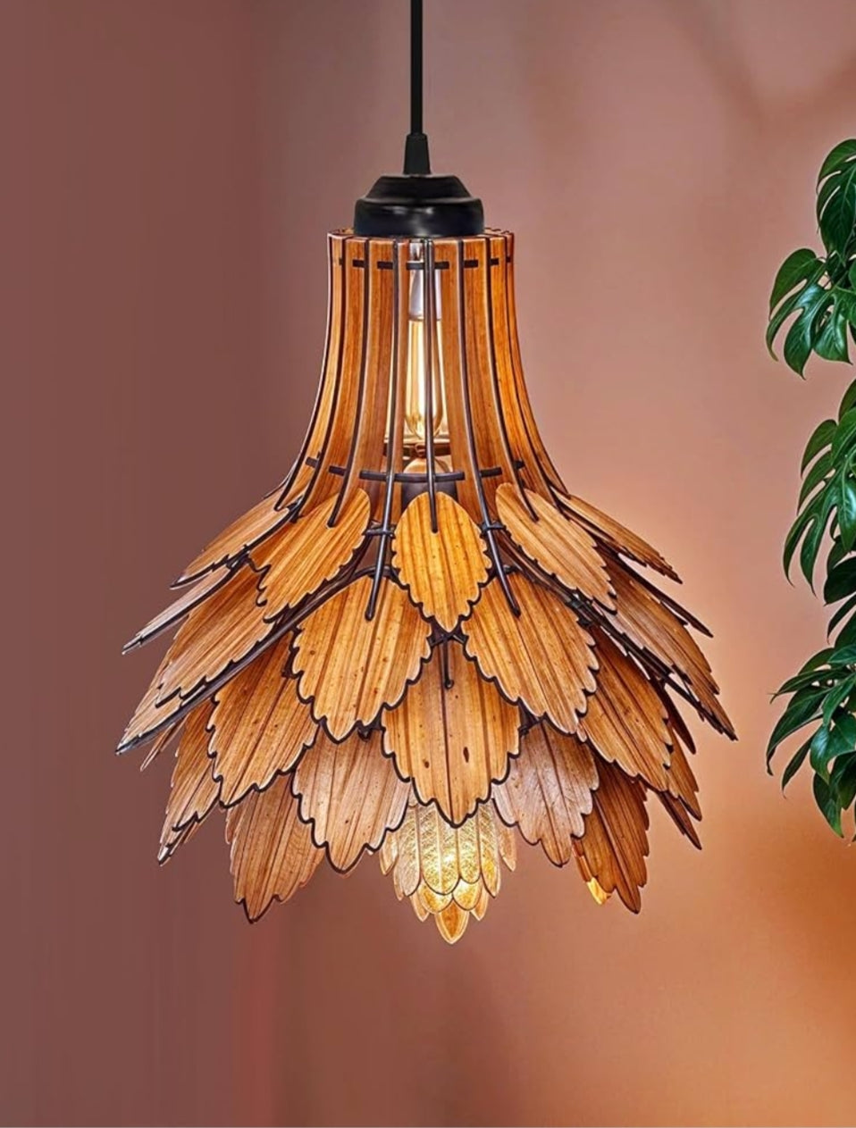 New leaf shuttle hanging light