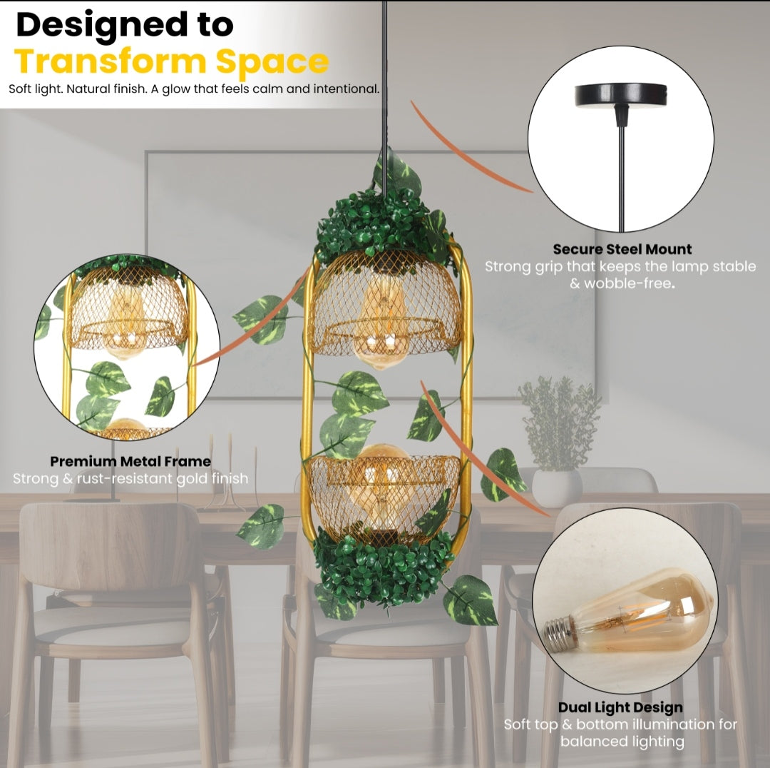 New Double Light Capsule Hanging Light Fixture Suitable for Home, Kitchen, Bedroom, Cafe, and Restaurant