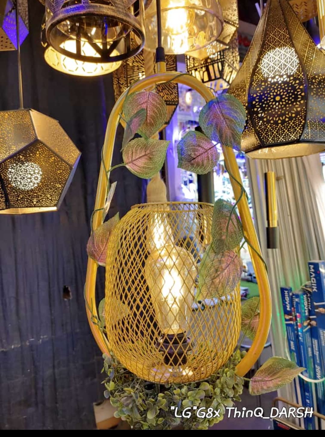 Planter Cage Glow Pendant Light