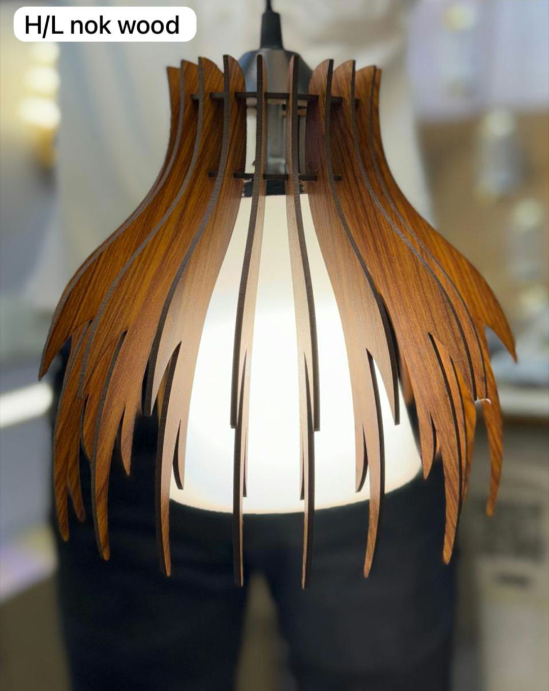 Single Nokl Wave Wood Lamp Light