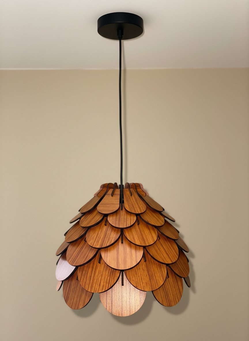Wooden Petal Dome Pendant