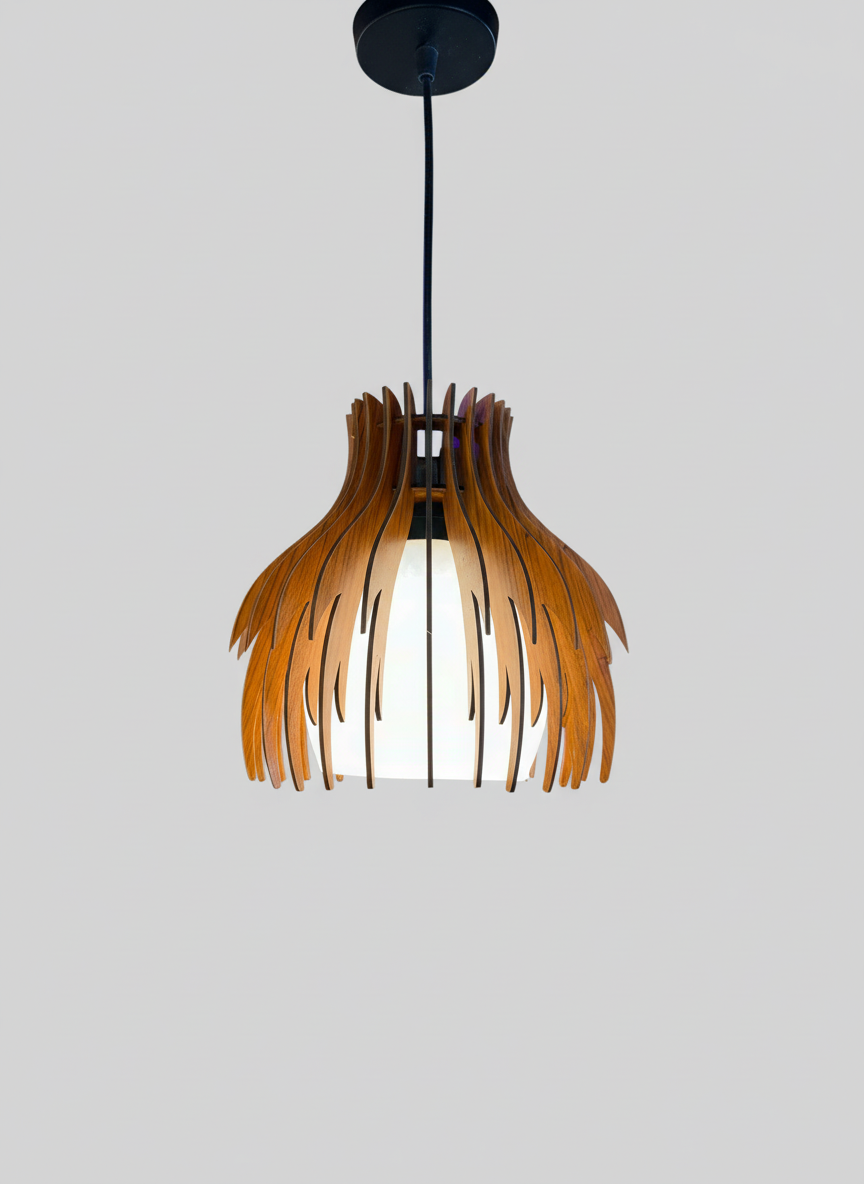 Single Nokl Wave Wood Lamp Light