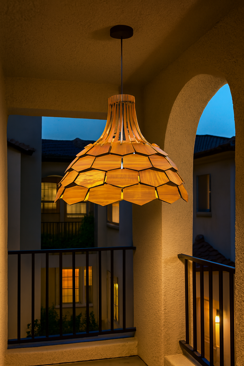 Rustic Bloom Wooden Pendant