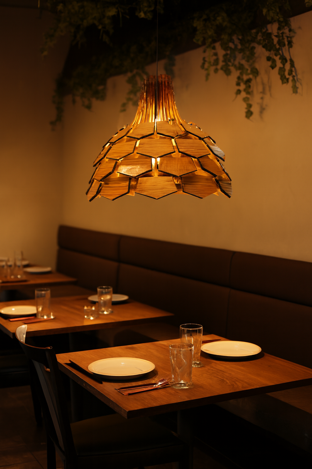 Rustic Bloom Wooden Pendant